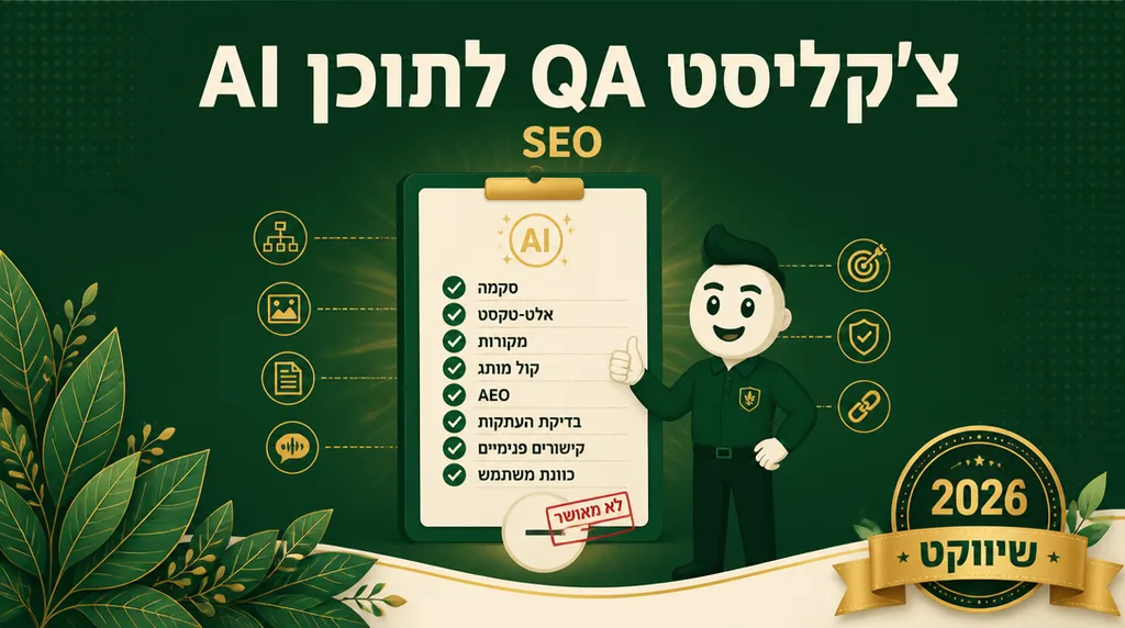 צ׳קליסט QA לתוכן AI לפני פרסום - שיווקנט