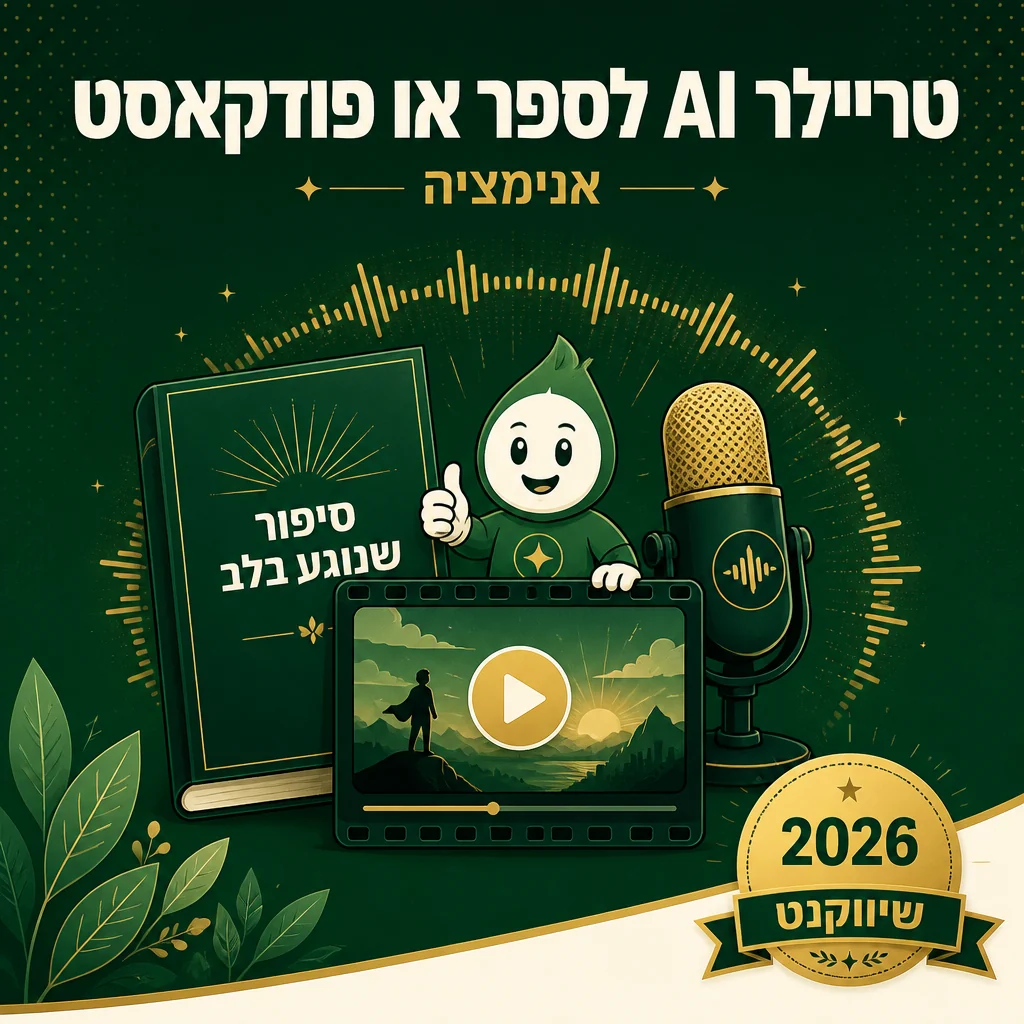 הפקת טריילר AI לספר או פודקאסט של שיווקנט