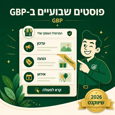 תצוגת פוסטים מסוג Updates ו-Offers בכרטיס Google Business Profile