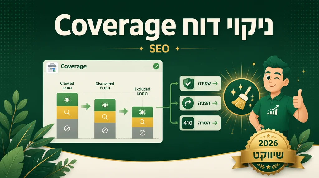 ניקוי דוח Coverage ב-Google Search Console ותיקון שגיאות אינדוקס