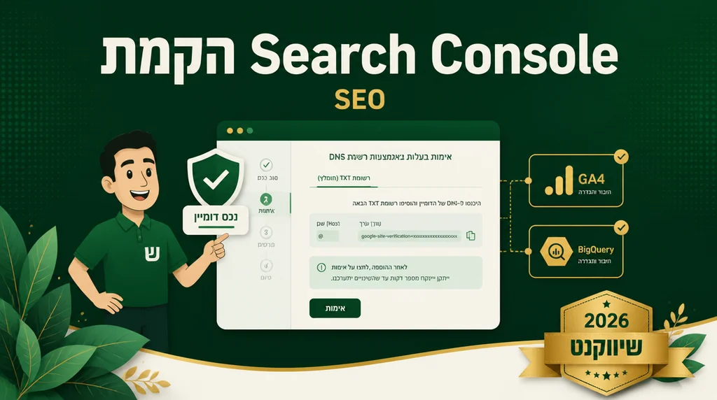 הקמת Google Search Console ואימות בעלות לאתר עסקי