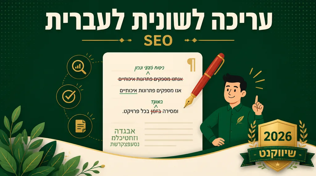עריכה לשונית לעברית באתר ובתוכן - שיווקנט