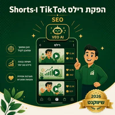 הפקת רילס, Shorts ו-TikTok בחבילה חודשית
