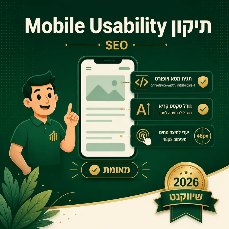 תיקון Mobile Usability - שיווקנט