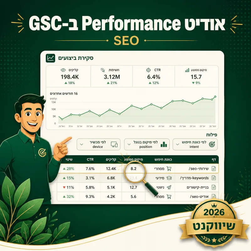 אודיט Performance ב-GSC - שיווקנט