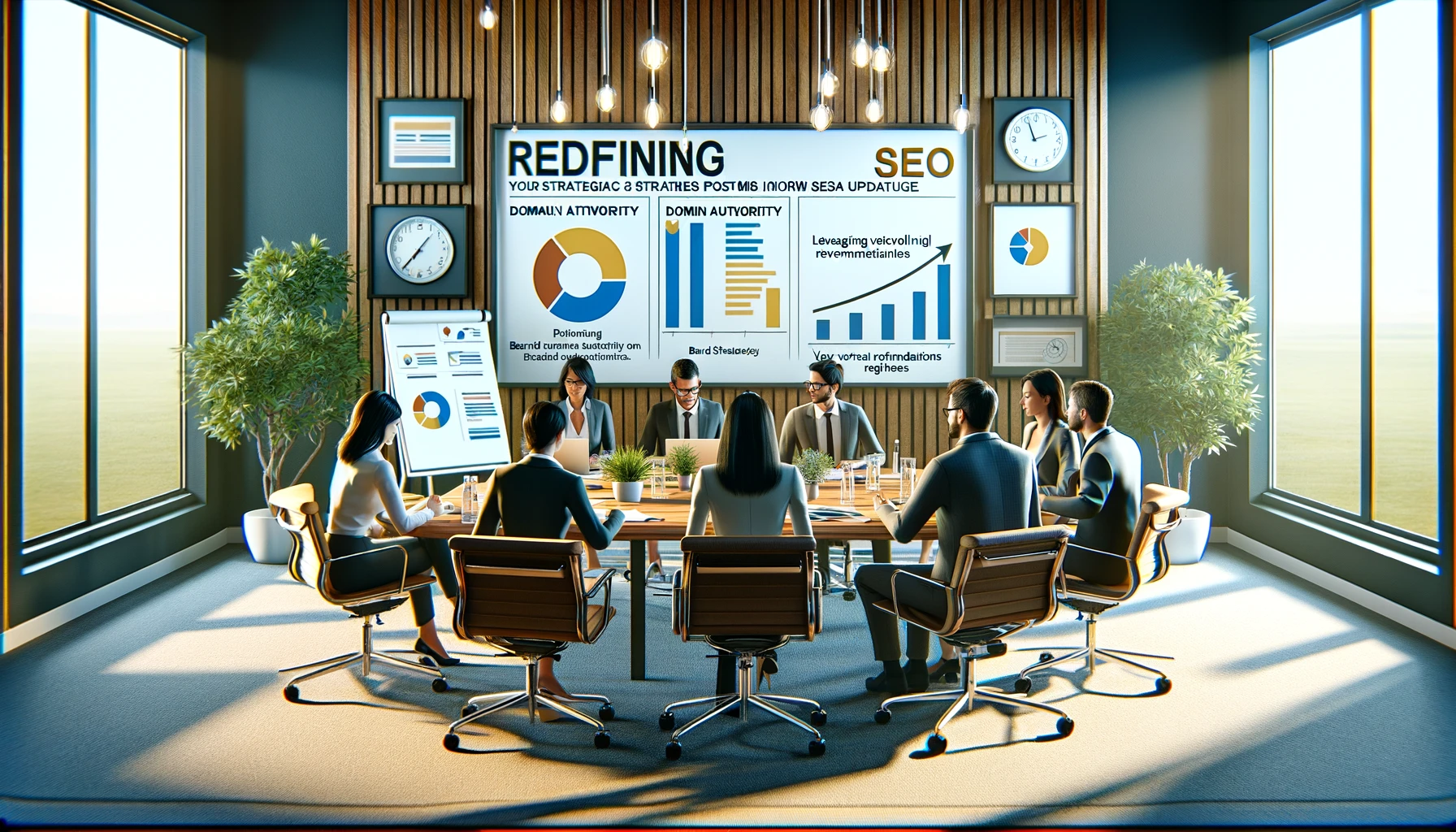 SEO ביצירה דיגיטלית זו, מומחים בחדר ישיבות של סוכנות שיווק מגדירים מחדש את אסטרטגיות ה-<a class=