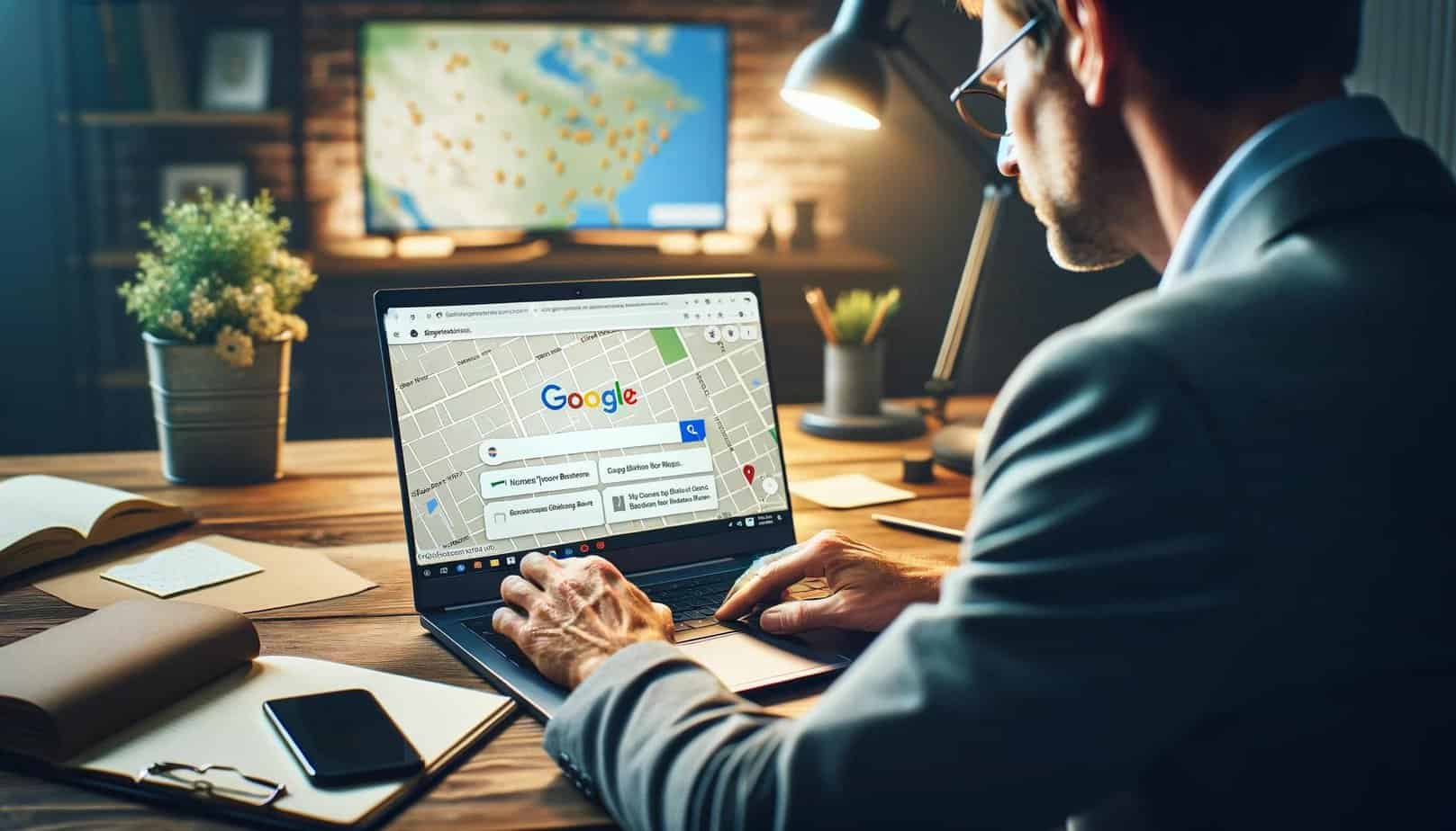 בעל עסק מעדכן את פרופיל העסק שלו ב-Google My Business