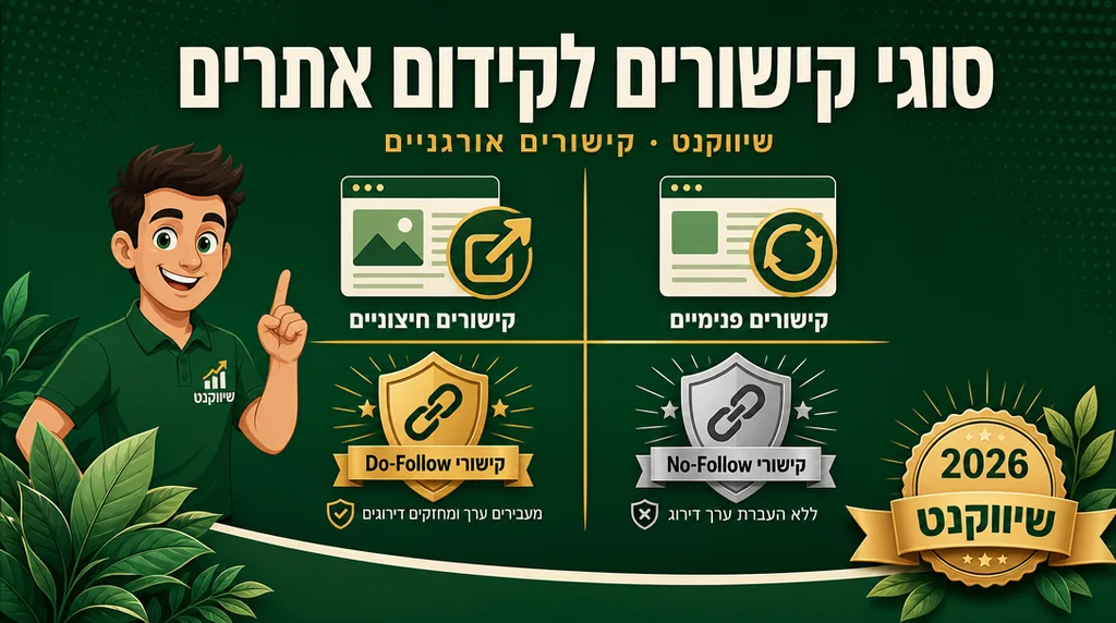 סוגי קישורים פנימיים וחיצוניים לקידום אתרים