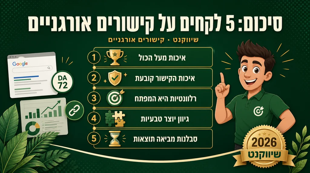 סיכום 5 לקחים מרכזיים על קישורים אורגניים