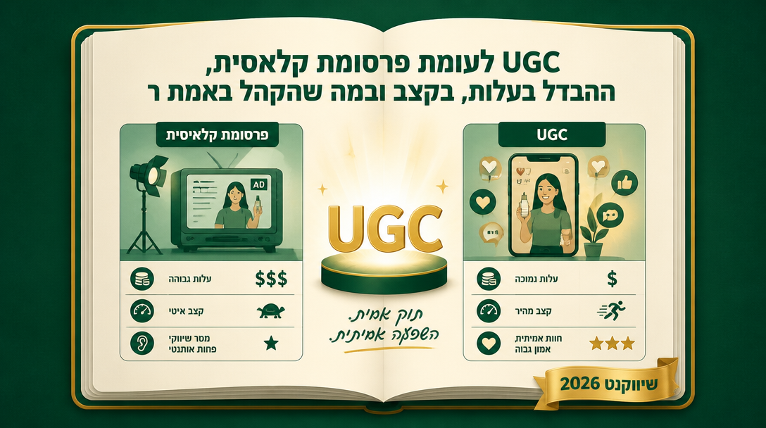 UGC לעומת פרסומת קלאסית, ההבדל בעלות, בקצב ובמה שהקהל באמת רואה