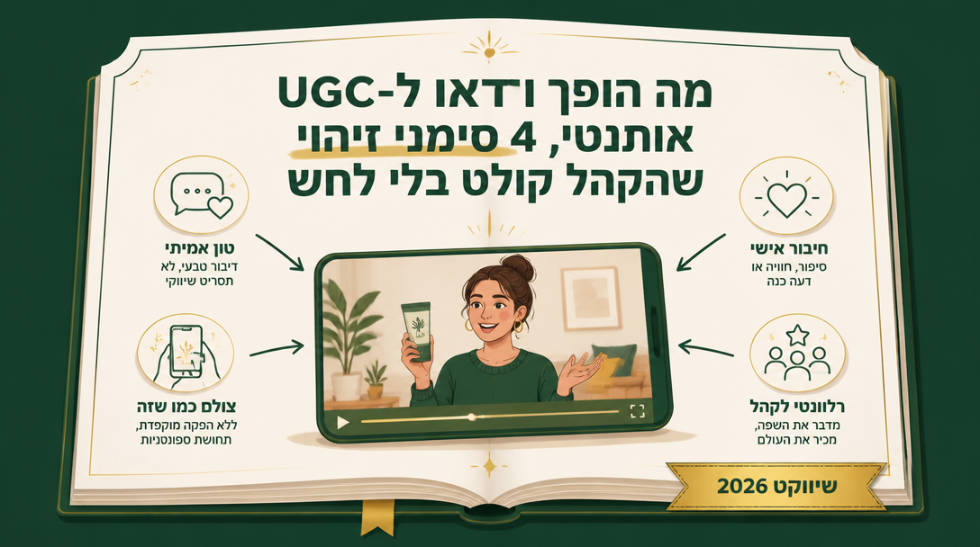 מה הופך וידאו ל-UGC אותנטי, 4 סימני זיהוי שהקהל קולט בלי לחשוב
