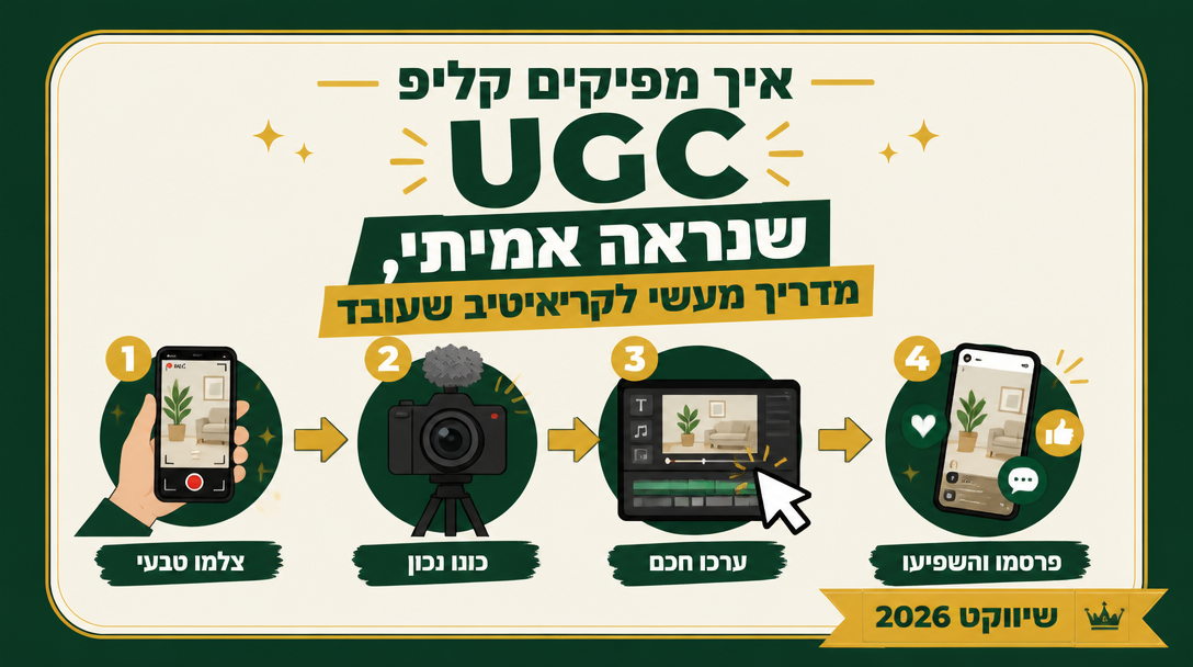 איך מפיקים קליפ UGC שנראה אמיתי, מדריך מעשי לקריאייטיב שעובד בקמפיין