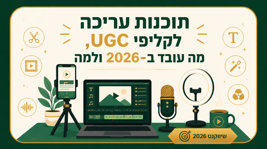 עורך מלטש קליפ UGC ב-Premiere Pro על מסך אחד וכתוביות Submagic בשני