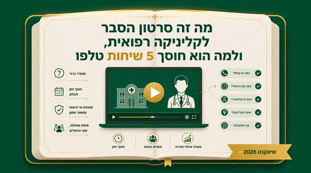 מה זה סרטון הסבר לקליניקה רפואית, ולמה הוא חוסך 5 שיחות טלפון