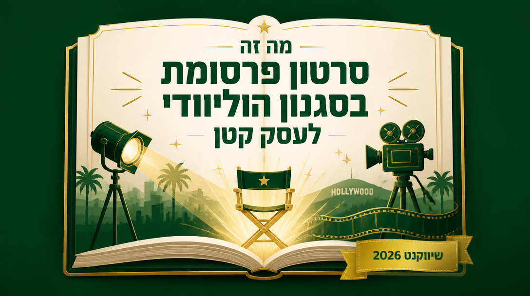 סרטון פרסומת בסגנון הוליוודי לעסק קטן בישראל 2026