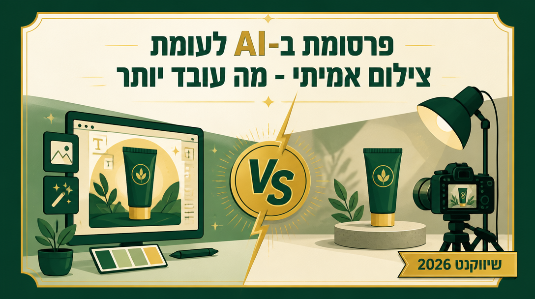 פרסומת ב-AI לעומת צילום אמיתי - מה עובד יותר