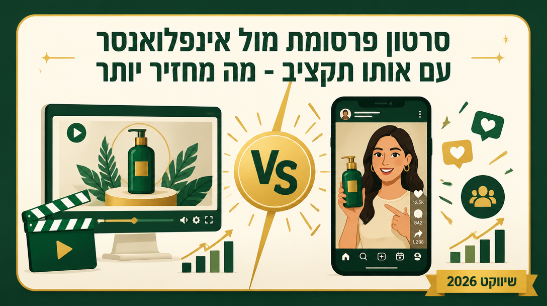 סרטון פרסומת מול אינפלואנסר עם אותו תקציב - מה מחזיר יותר