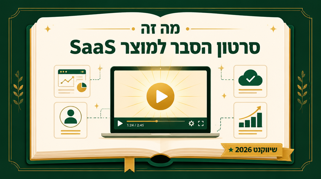 דף נחיתה של SaaS עם נגן וידאו ו-CTA Trial