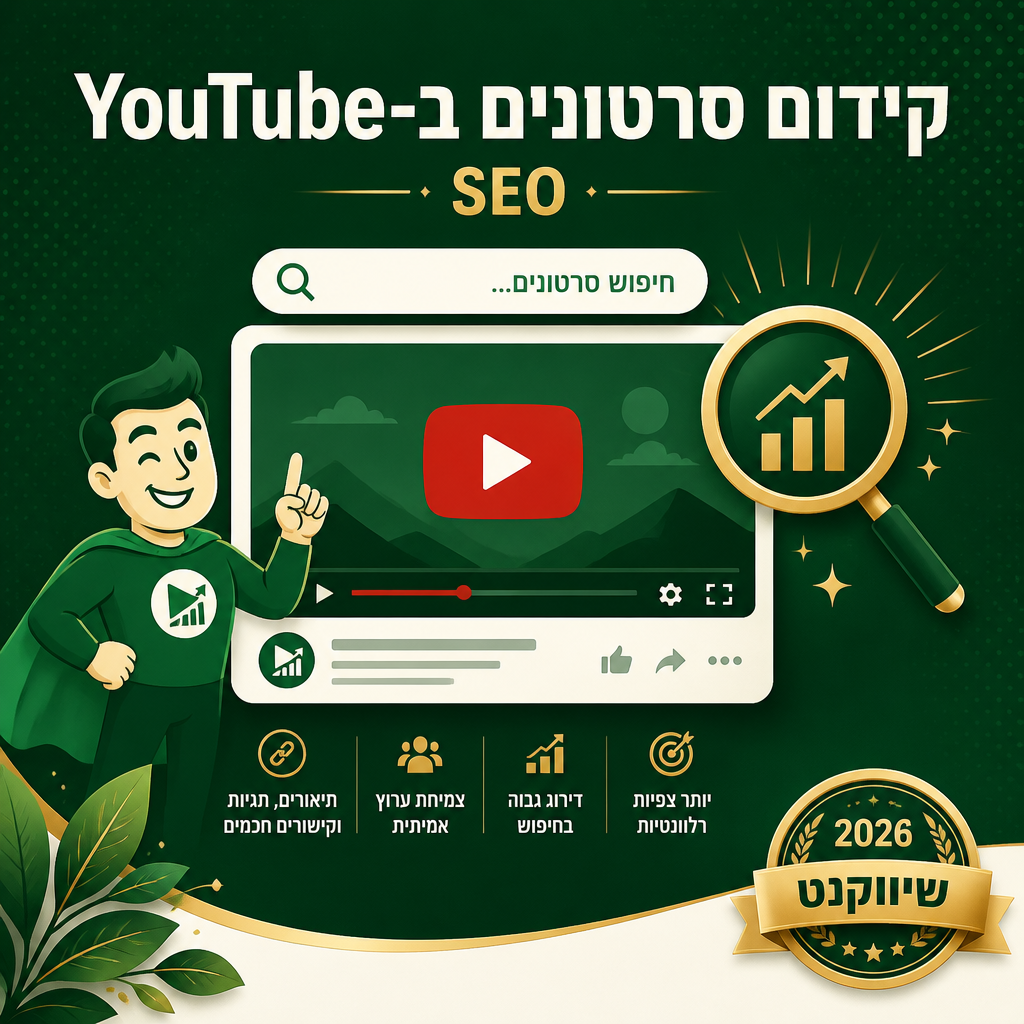 קידום ערוץ יוטיוב ב-2026 - מדריך SEO ליוטיוב