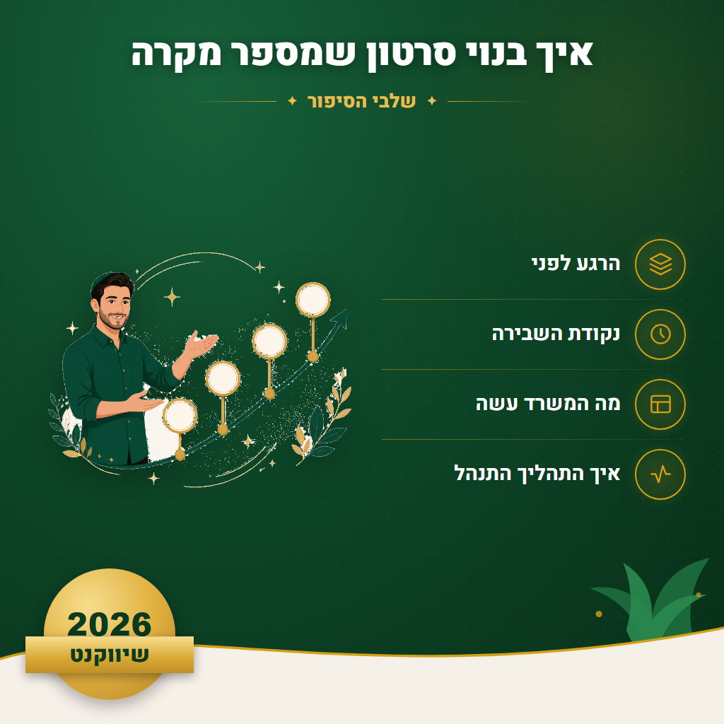 איך בנוי סרטון שמספר מקרה - שלבי הסיפור | שיווקנט