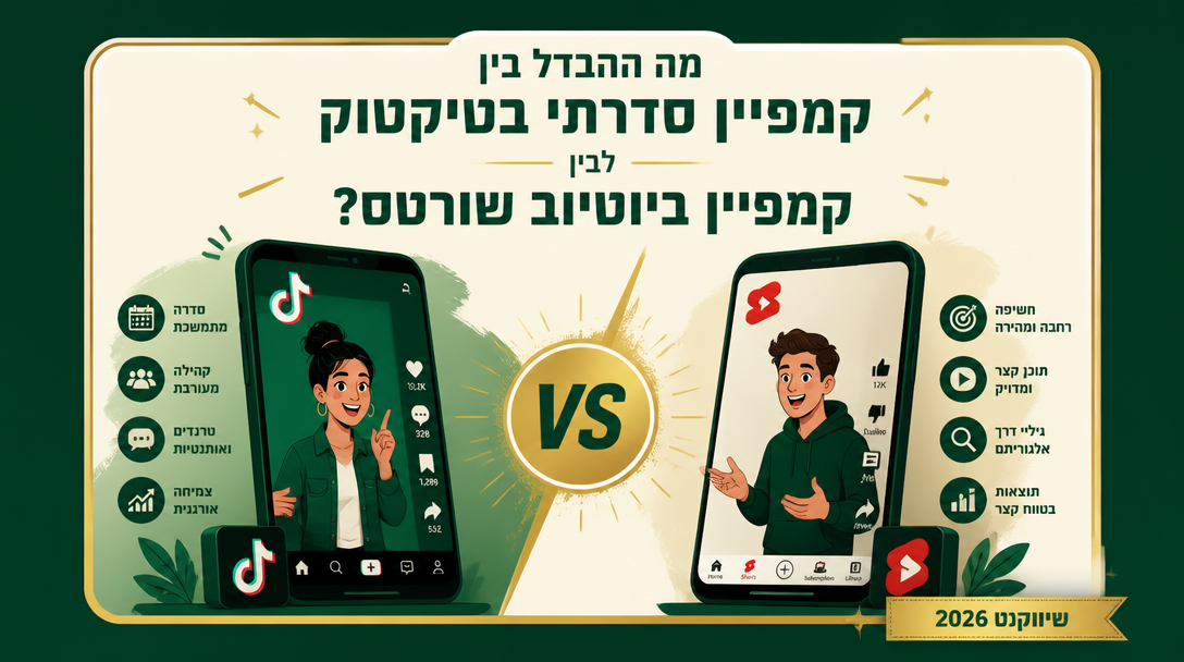 מה ההבדל בין קמפיין סדרתי בטיקטוק לבין קמפיין ביוטיוב שורטס? - שיווקנט