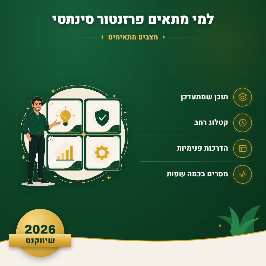 למי מתאים פרזנטור סינתטי - מצבים מתאימים | שיווקנט