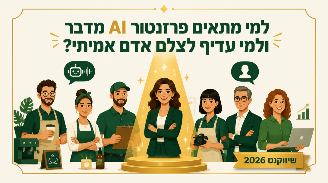 למי מתאים פרזנטור AI מדבר ולמי עדיף לצלם אדם אמיתי? - שיווקנט