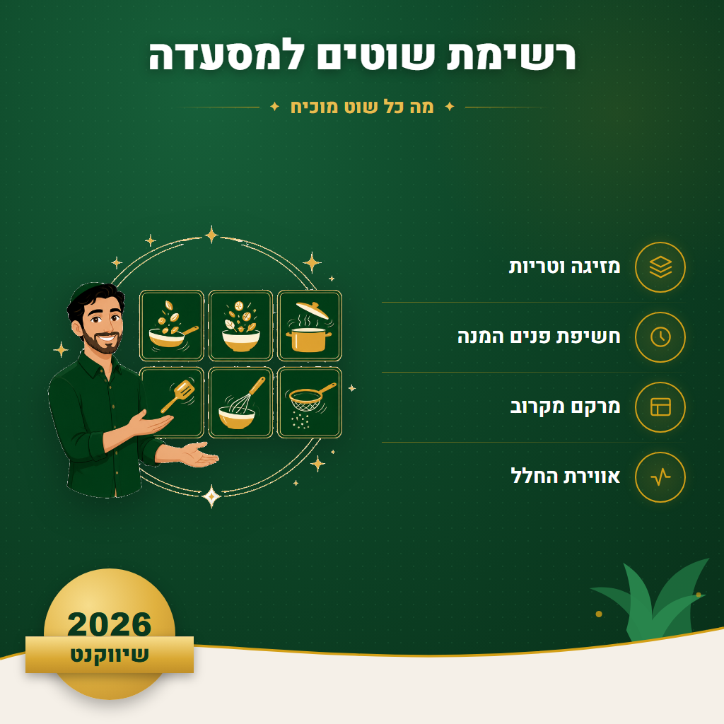 רשימת שוטים למסעדה - מה כל שוט מוכיח | שיווקנט