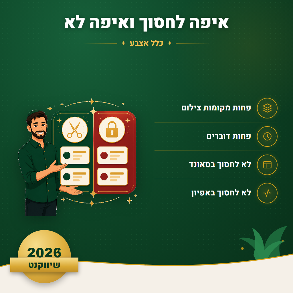 איפה לחסוך ואיפה לא - כלל אצבע | שיווקנט