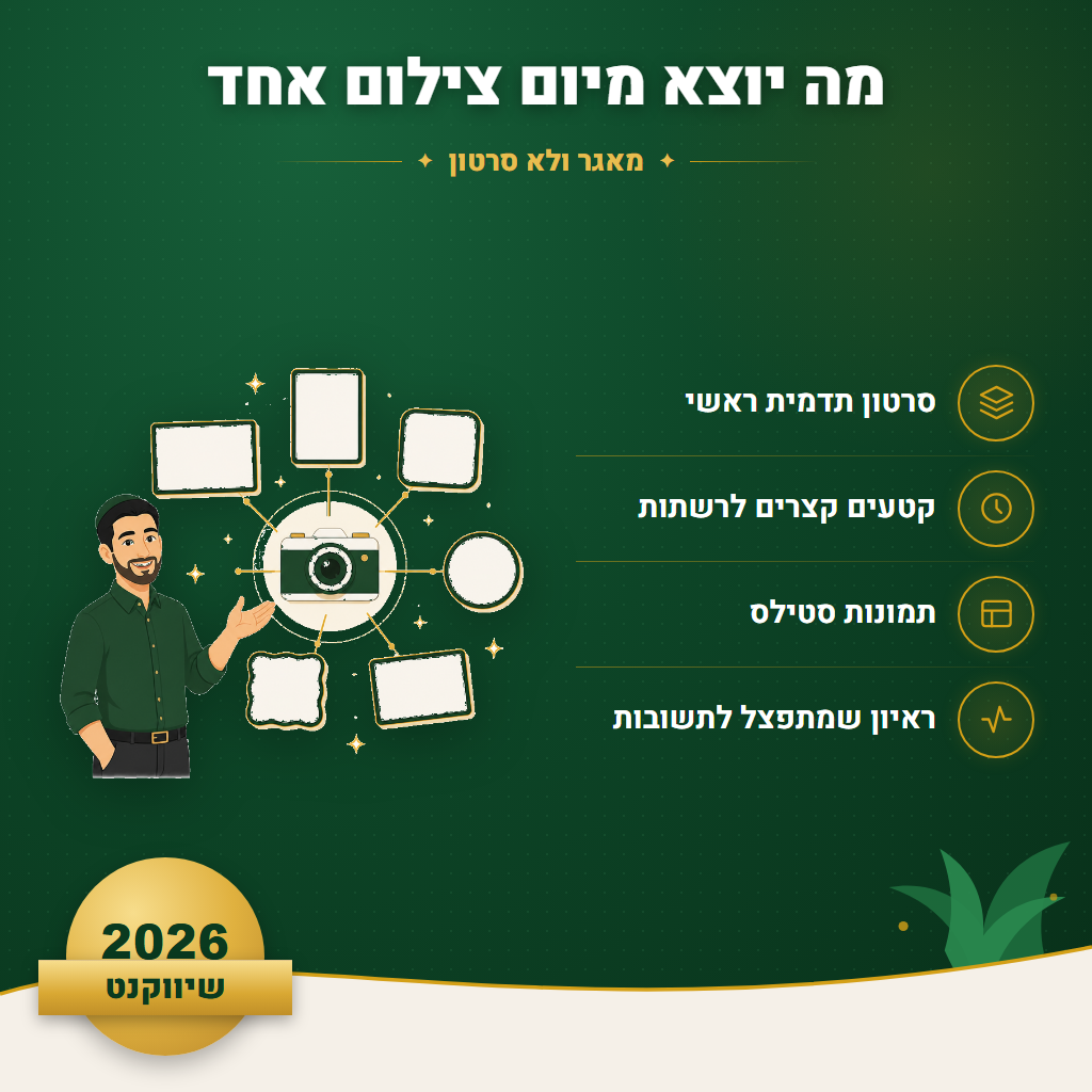 מה יוצא מיום צילום אחד - מאגר ולא סרטון | שיווקנט