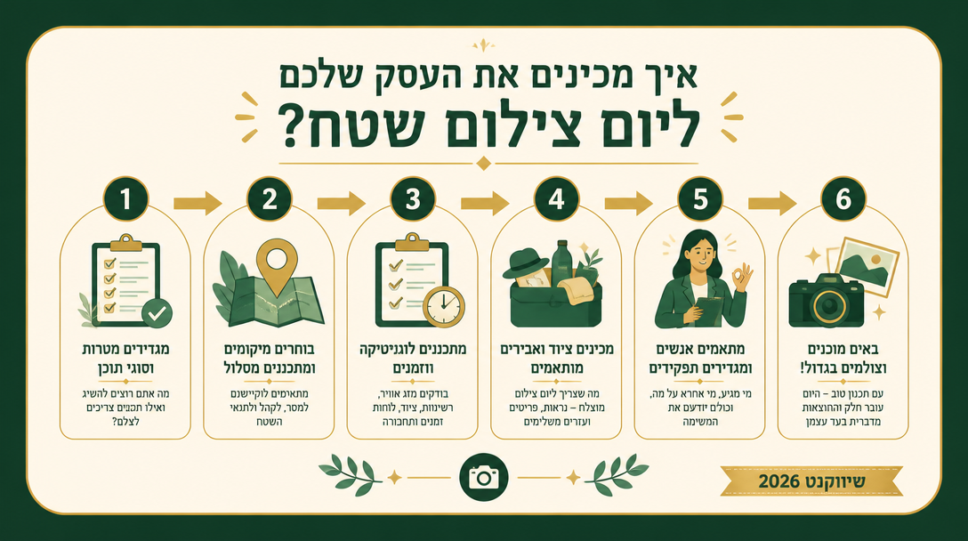 איך מכינים את העסק שלכם ליום צילום שטח? - שיווקנט