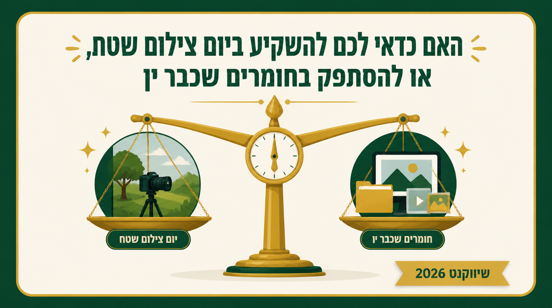 האם כדאי לכם להשקיע ביום צילום שטח, או להסתפק בחומרים שכבר יש לכם? - שיווקנט