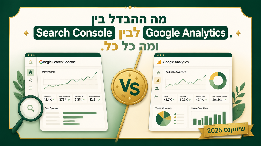 מה ההבדל בין Search Console לבין Google Analytics, ומה כל כלי באמת מראה לכם? - שיווקנט