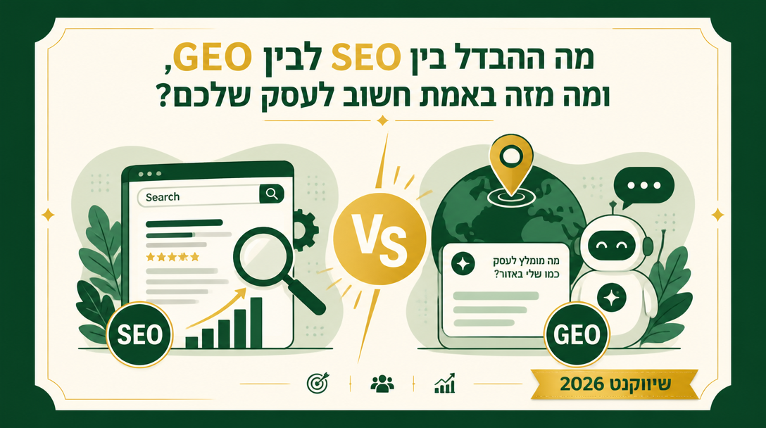 מה ההבדל בין SEO לבין GEO, ומה מזה באמת חשוב לעסק שלכם? - שיווקנט