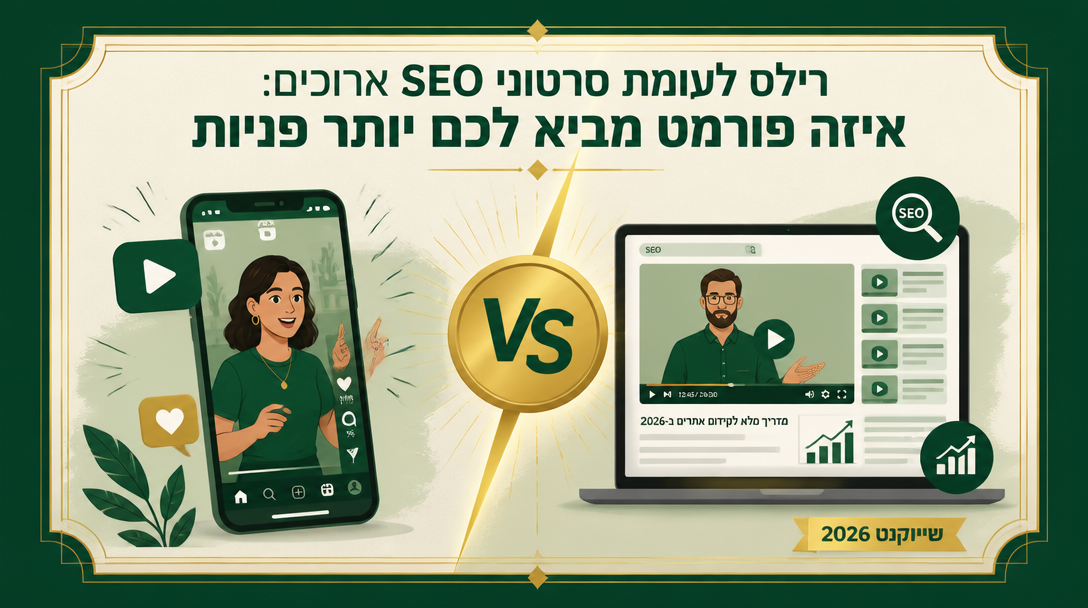 רילס לעומת סרטוני SEO ארוכים: איזה פורמט מביא לכם יותר פניות? - שיווקנט