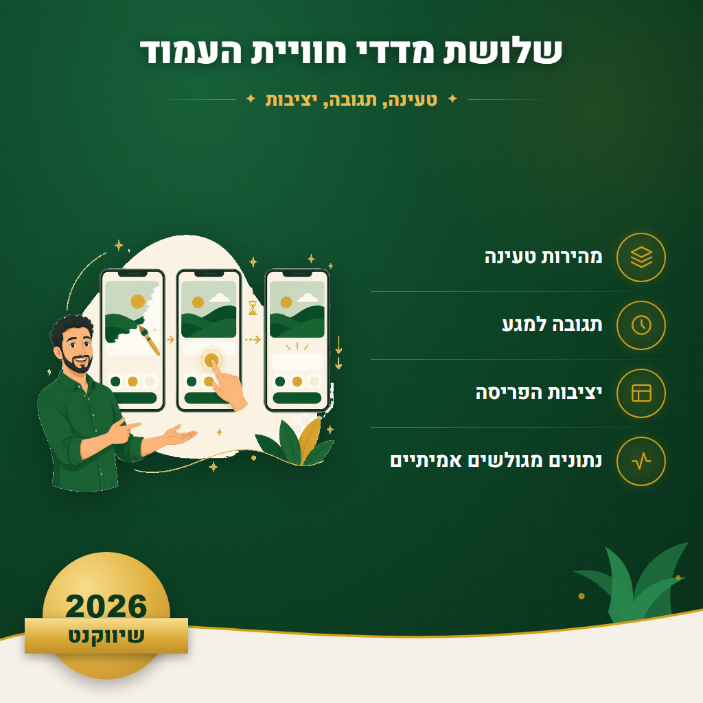 שלושת מדדי חוויית העמוד - טעינה, תגובה, יציבות | שיווקנט
