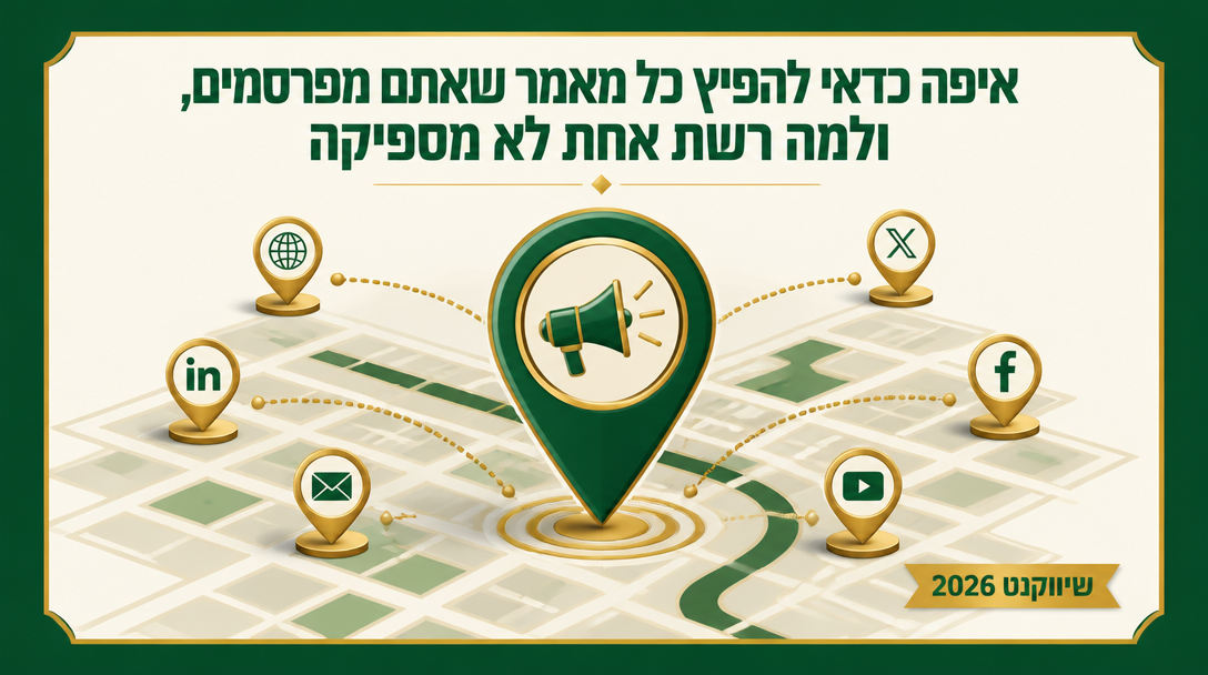 איפה כדאי להפיץ כל מאמר שאתם מפרסמים, ולמה רשת אחת לא מספיקה? - שיווקנט