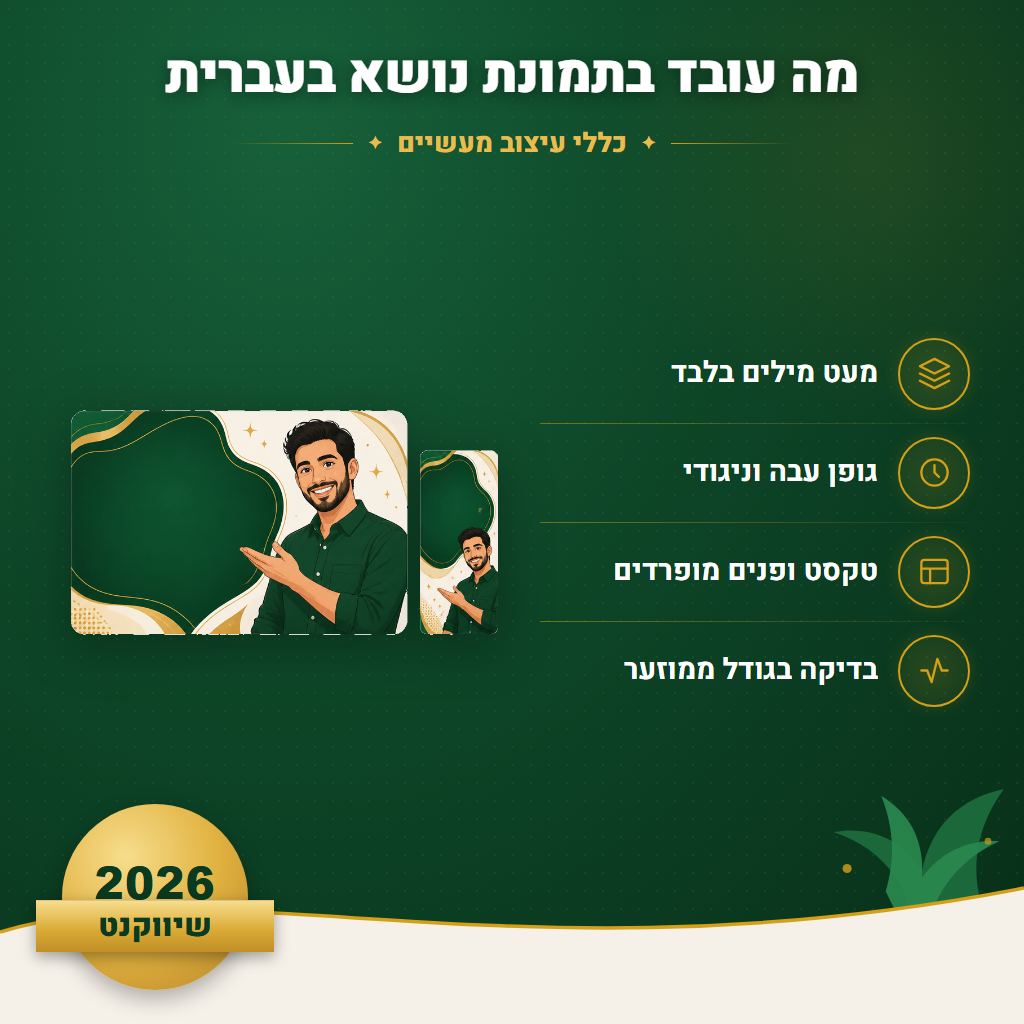 מה עובד בתמונת נושא בעברית - כללי עיצוב מעשיים | שיווקנט