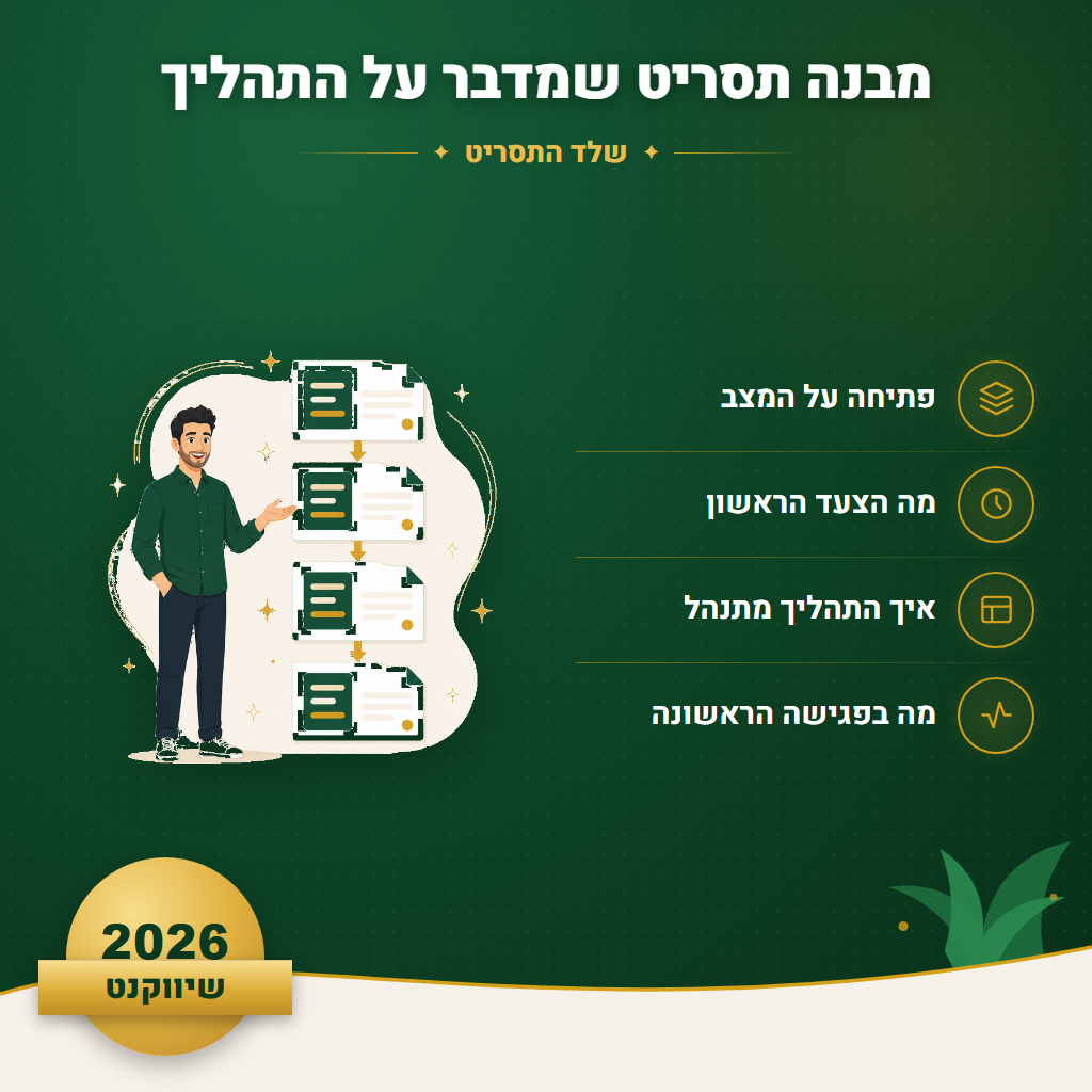 מבנה תסריט שמדבר על התהליך - שלד התסריט | שיווקנט