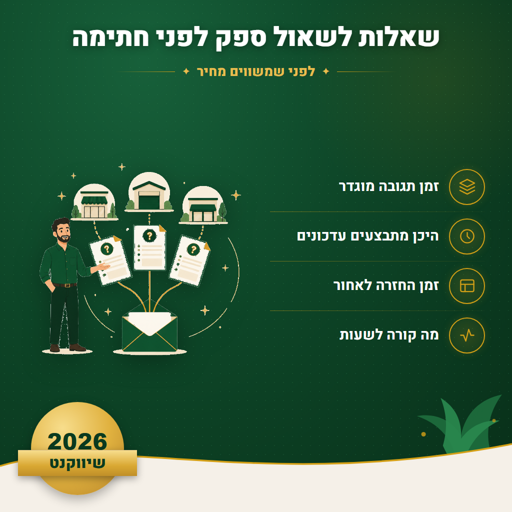 שאלות לשאול ספק לפני חתימה - לפני שמשווים מחיר | שיווקנט