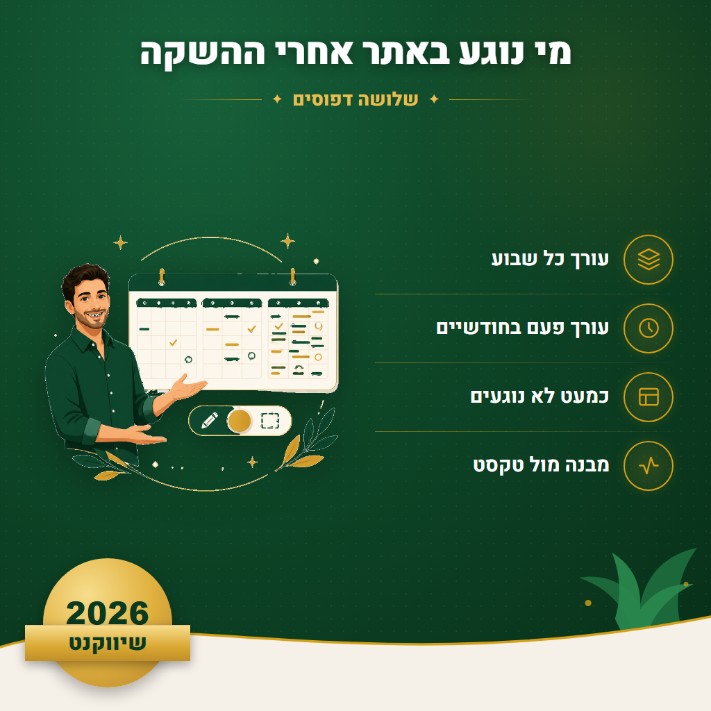 מי נוגע באתר אחרי ההשקה - שלושה דפוסים | שיווקנט