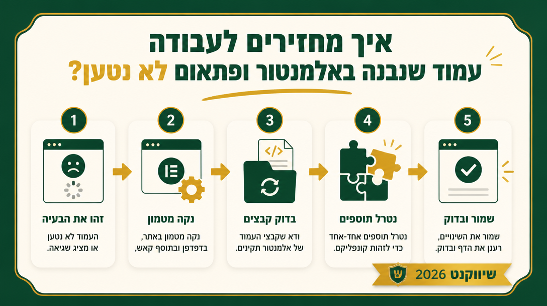 איך מחזירים לעבודה עמוד שנבנה באלמנטור ופתאום לא נטען? - שיווקנט