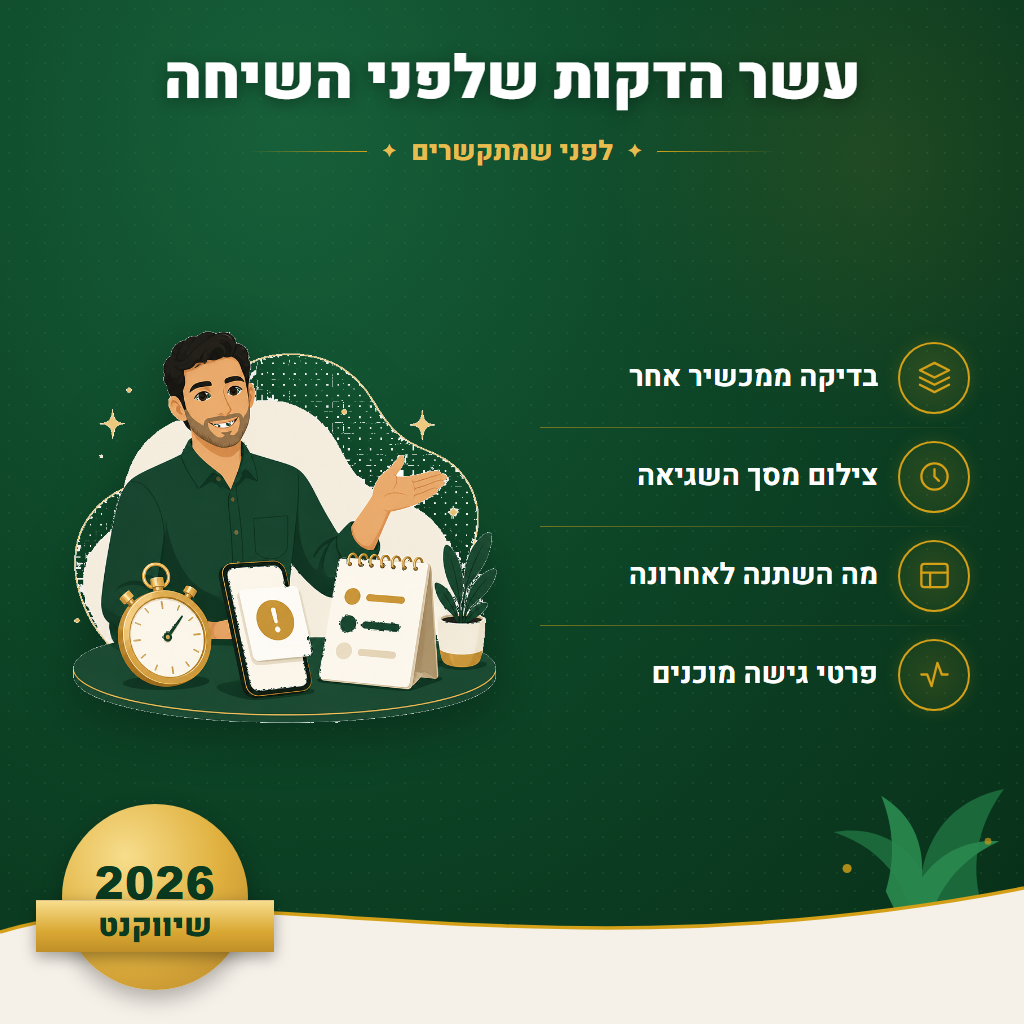 עשר הדקות שלפני השיחה - לפני שמתקשרים | שיווקנט